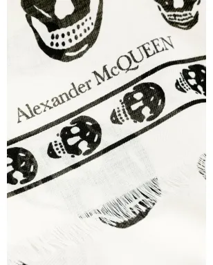 Alexander McQueen スカルプリントウールスカーフ - サムネイル3