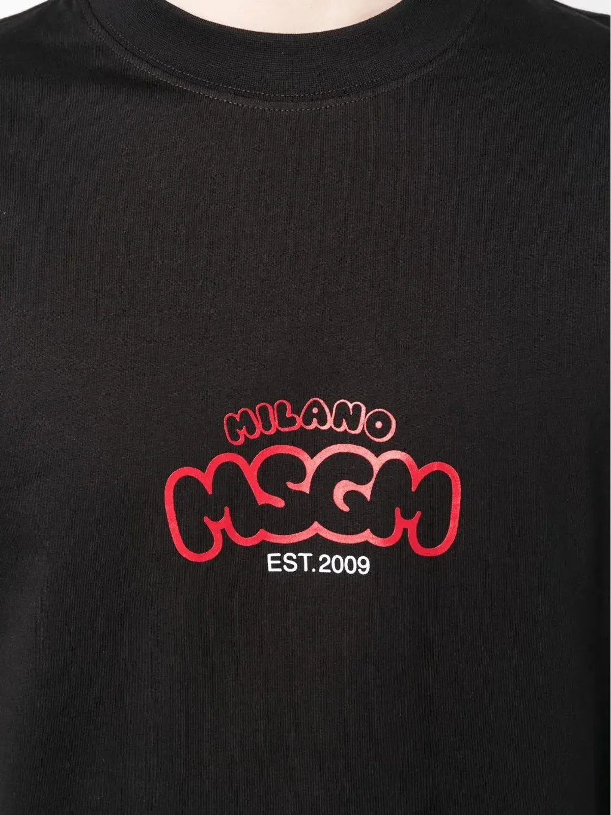 MSGM グラフィックプリント コットン Tシャツ - ブラック - 画像5