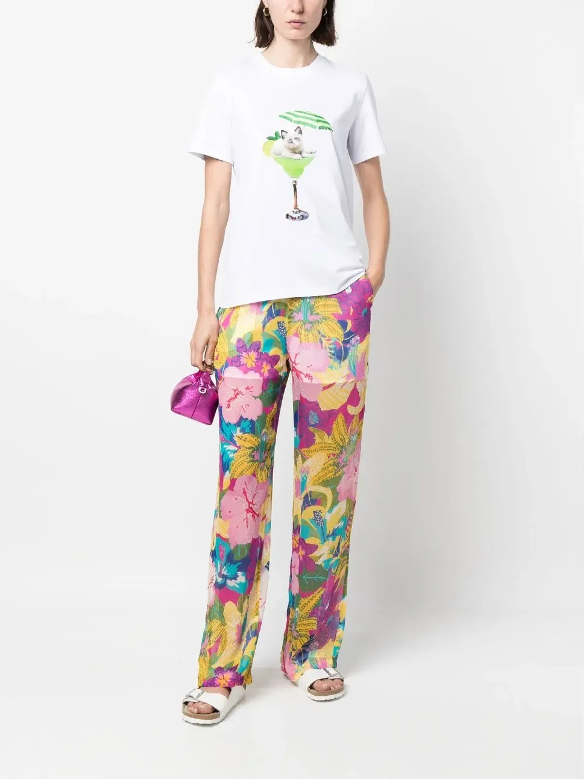 MSGM グラフィックプリント クルーネック Tシャツ - White - 画像2