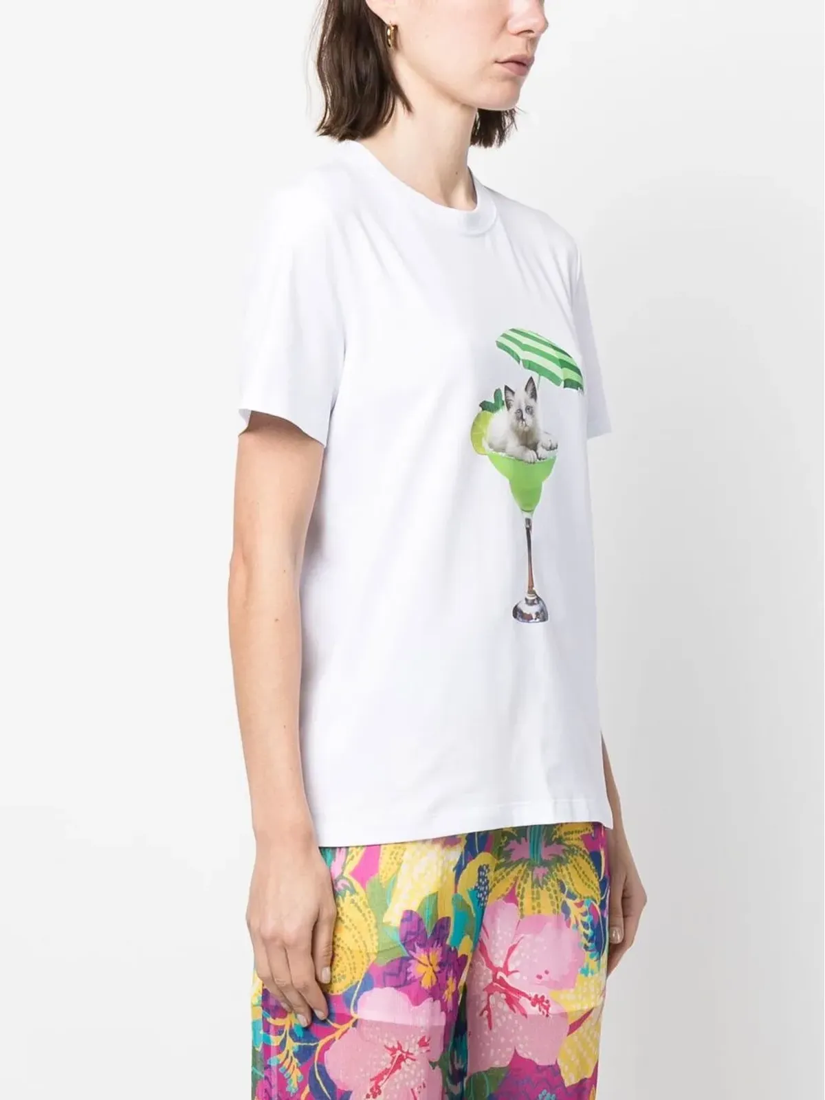 MSGM グラフィックプリント クルーネック Tシャツ - White - 画像3