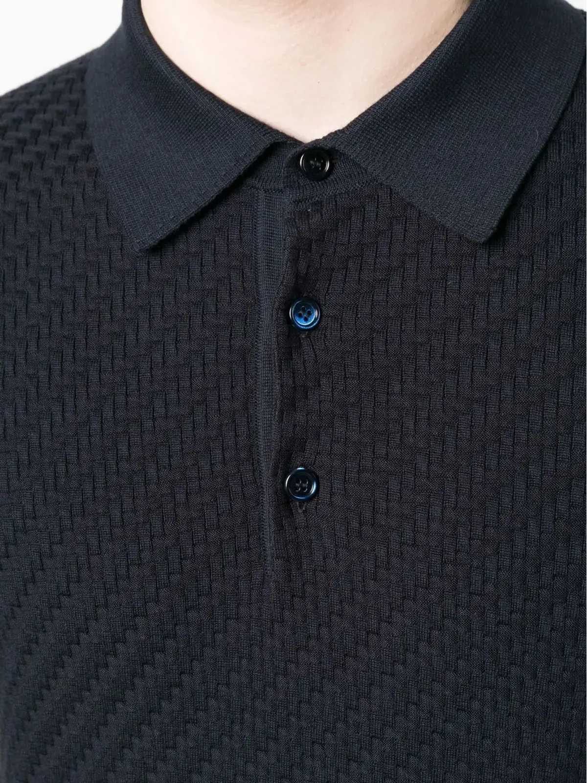Brioni ワッフルニットポロシャツ - 画像5