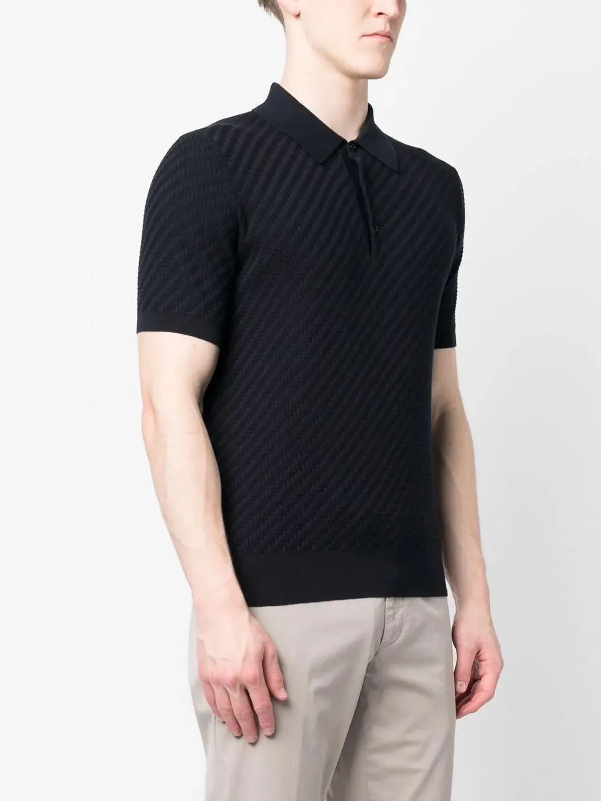 Brioni ワッフルニットポロシャツ - 画像3