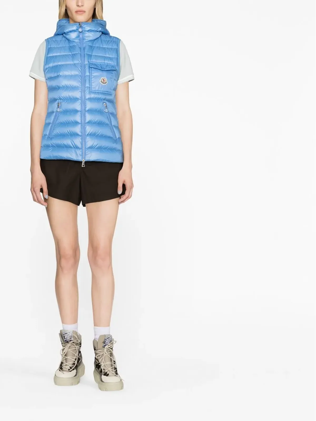 Moncler Glygos フード付きキルティングジレ - ブルー - 画像2