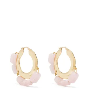 Jil Sander クリスタル装飾フープピアス - ピンク - サムネイル1