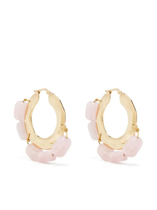 Jil Sander Jil Sander クリスタル装飾フープピアス - ピンクの商品画像