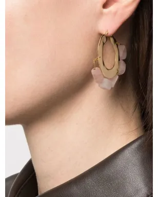 Jil Sander クリスタル装飾フープピアス - ピンク - サムネイル2