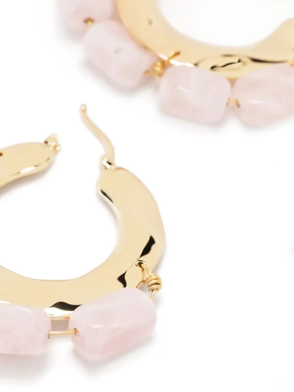 Jil Sander クリスタル装飾フープピアス - ピンク - 画像3