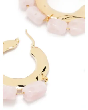 Jil Sander クリスタル装飾フープピアス - ピンク - サムネイル3