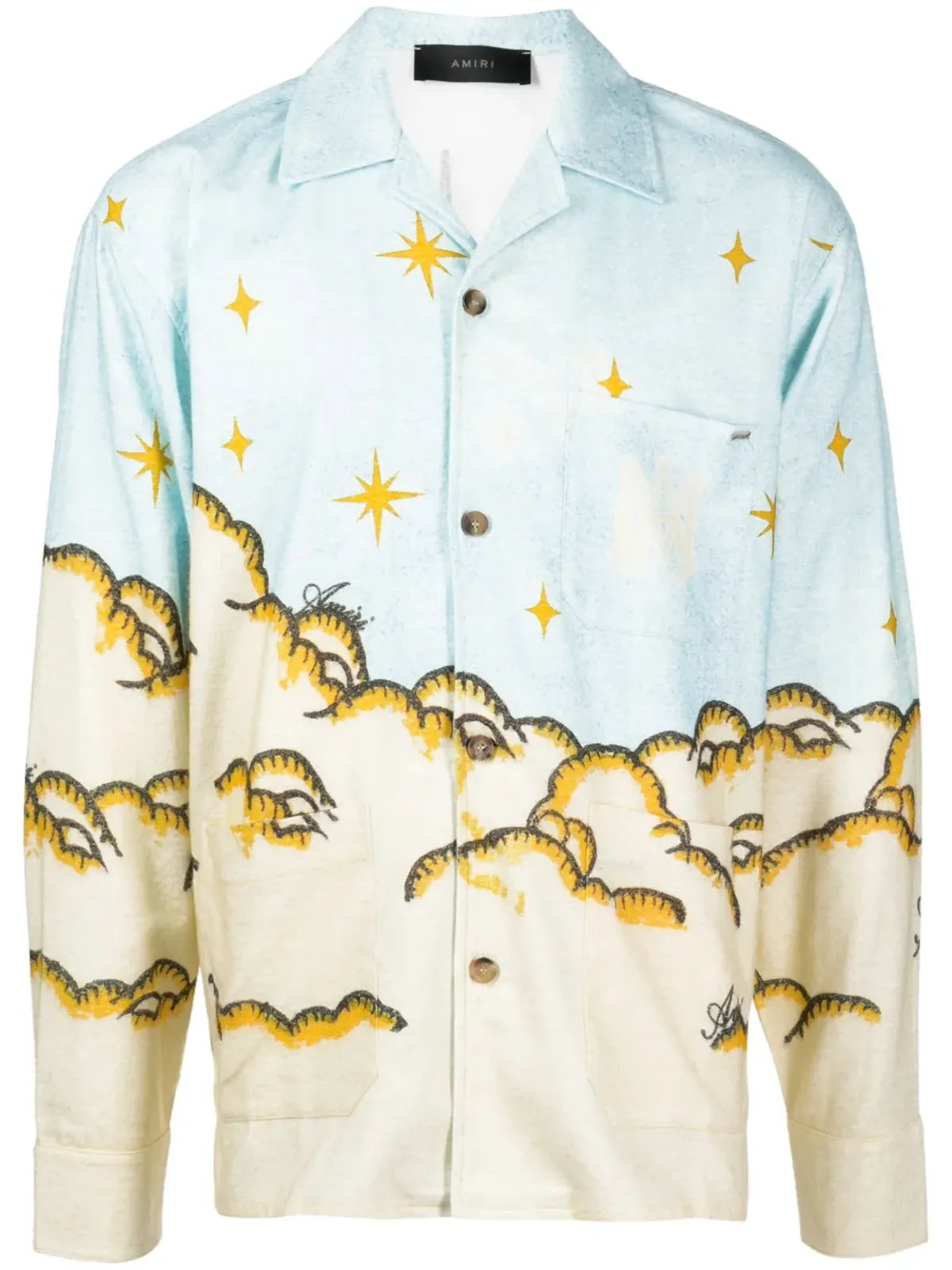 AMIRI Sunscapeプリント コットンシャツ ブルー - 画像1