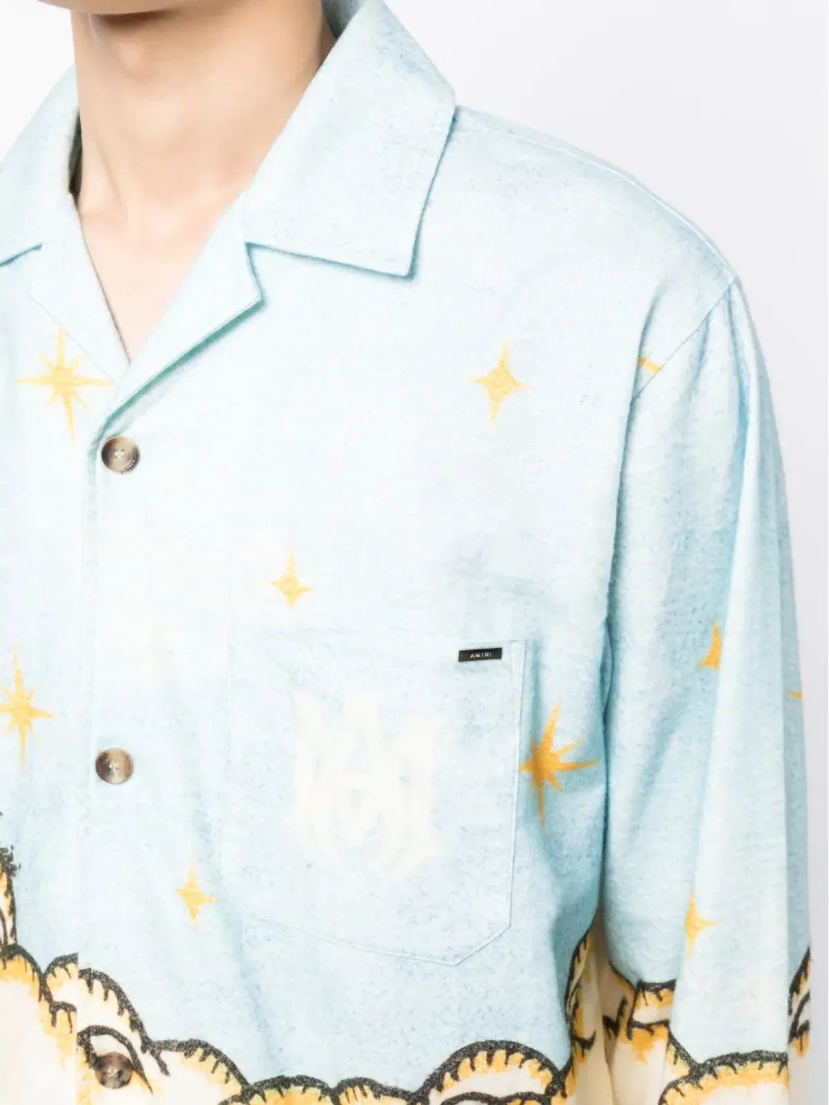AMIRI Sunscapeプリント コットンシャツ ブルー - 画像5