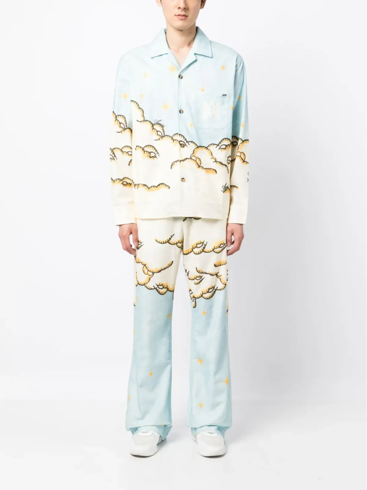 AMIRI Sunscapeプリント コットンシャツ ブルー - 画像2