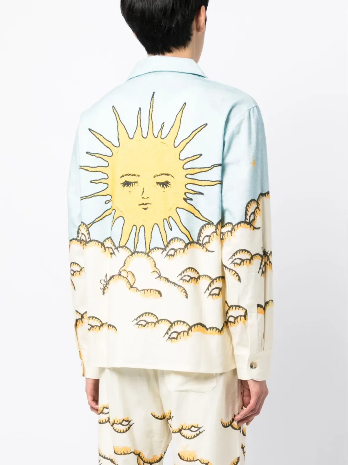 AMIRI Sunscapeプリント コットンシャツ ブルー - 画像4