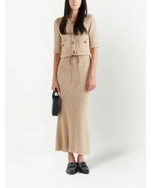 Prada ドローストリングブークレ マキシスカート - サムネイル2