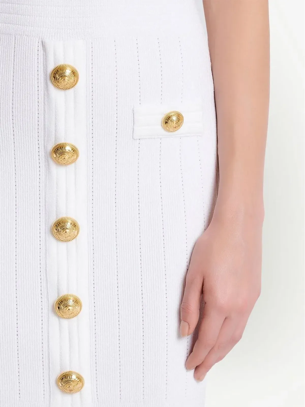 Balmain 編み地ボタン付きミニドレス - 画像5
