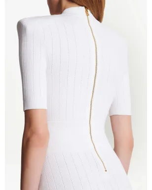 Balmain 編み地ボタン付きミニドレス - サムネイル3