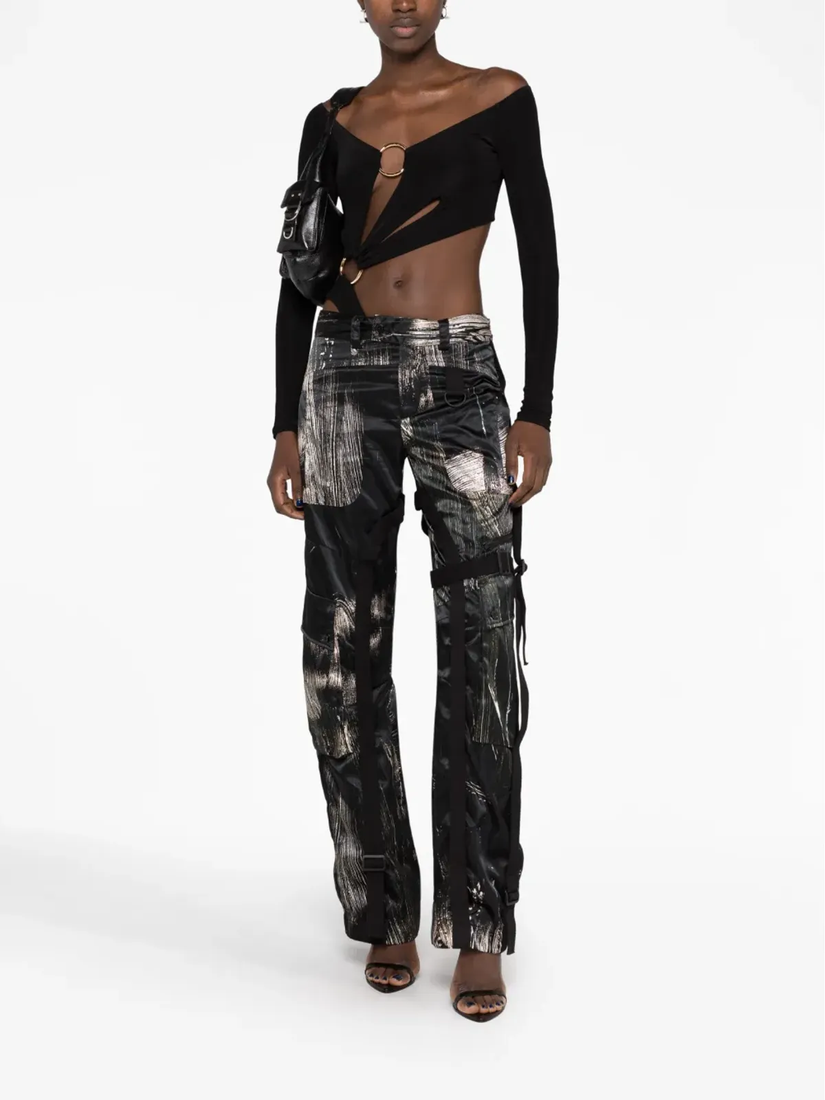 Louisa Ballou cut-out asymmetric jersey top - Black - 画像2