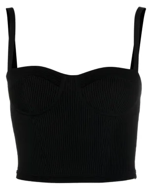 Alexander McQueen ビスチェ風リブ編みクロップトップ - サムネイル1