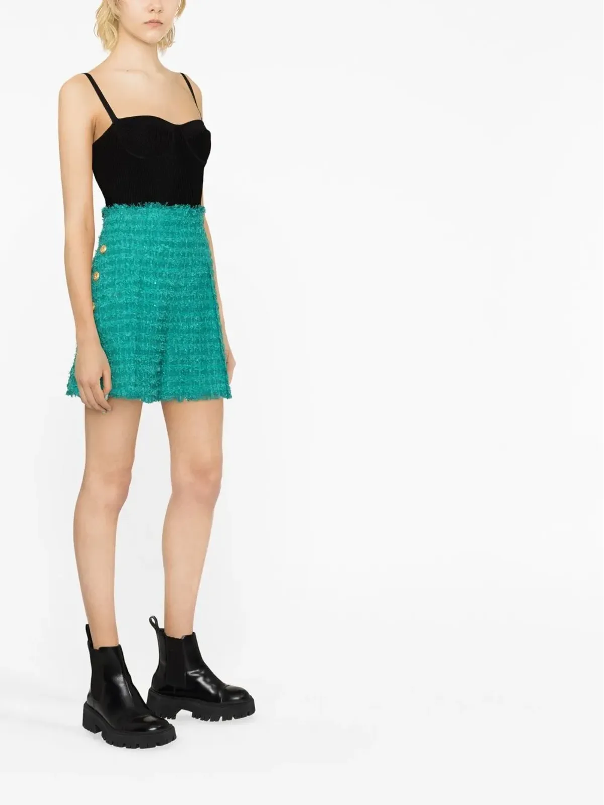 Alexander McQueen ビスチェ風リブ編みクロップトップ - 画像3