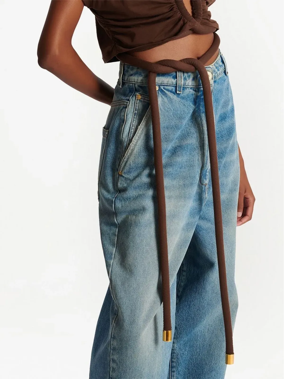 Balmain 結び目付きクロップドトップ - 画像4