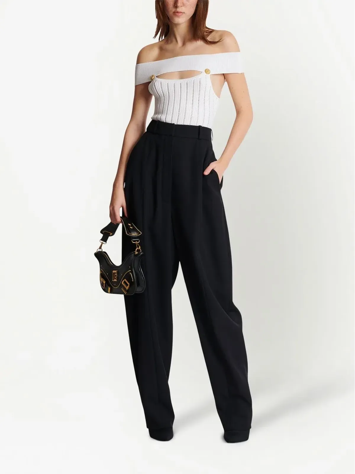 Balmain openwork knit bodysuit - White - 画像2