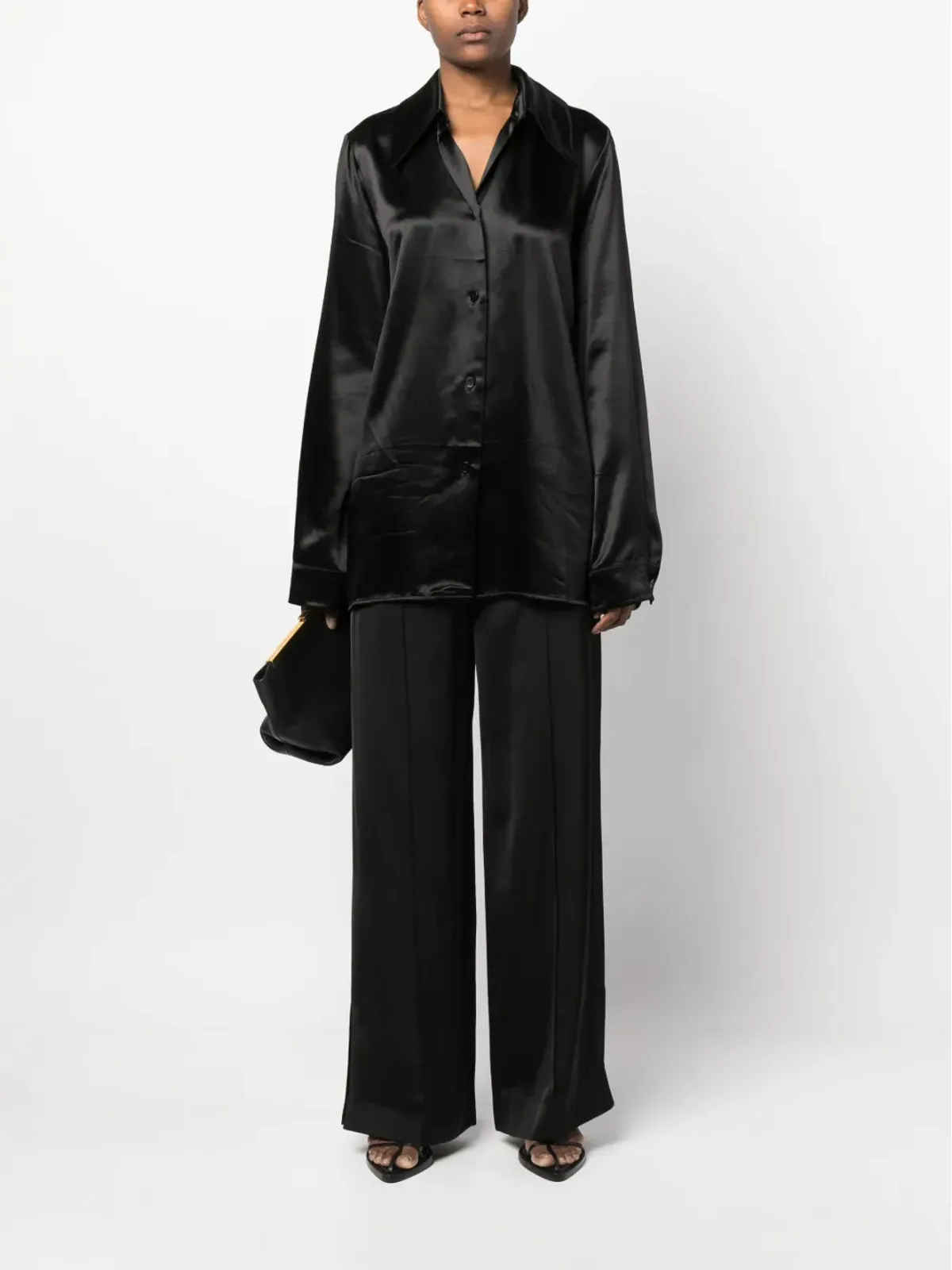 Jil Sander ブラック エラスティックストレートパンツ - 画像2