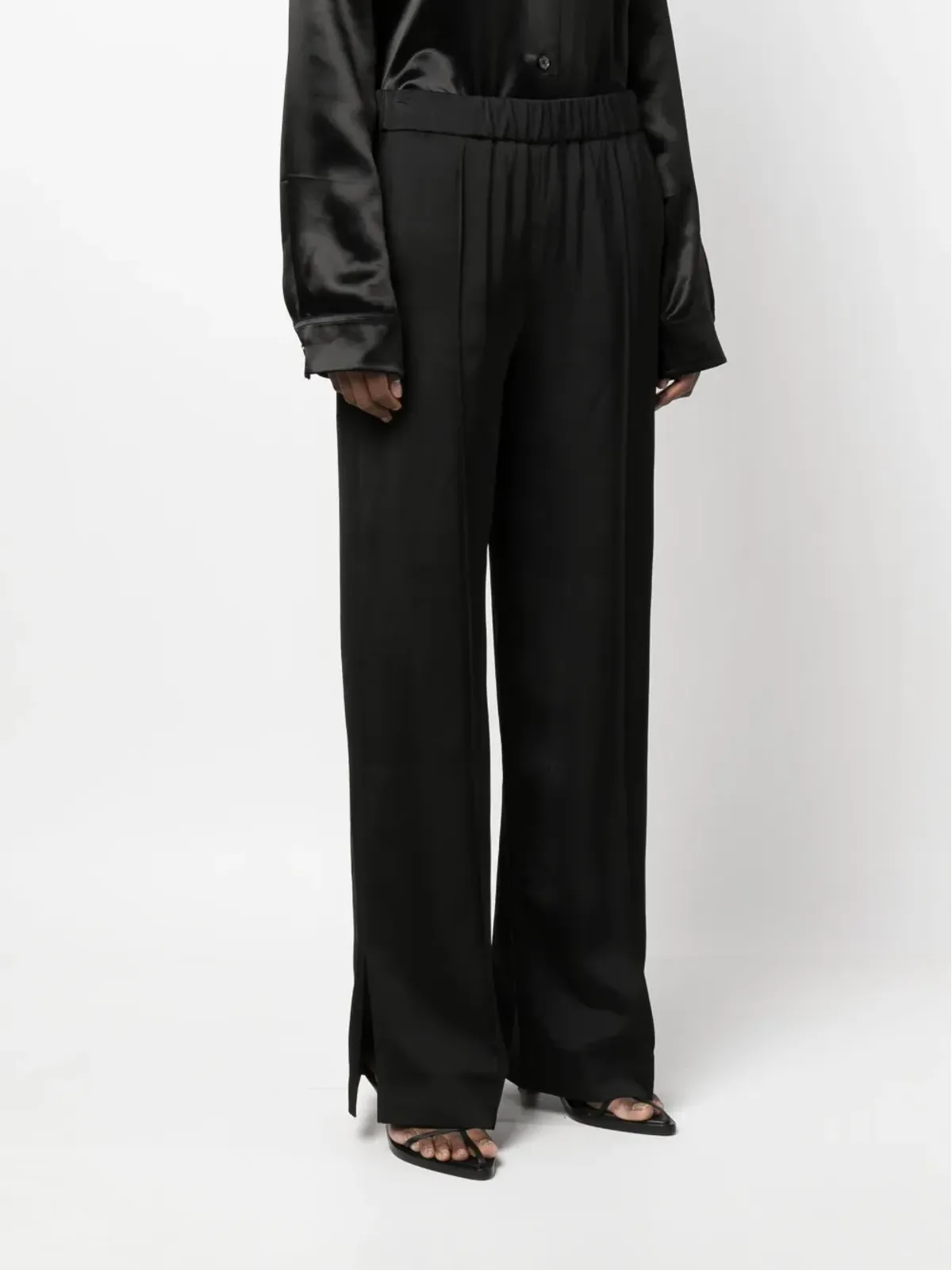 Jil Sander ブラック エラスティックストレートパンツ - 画像3