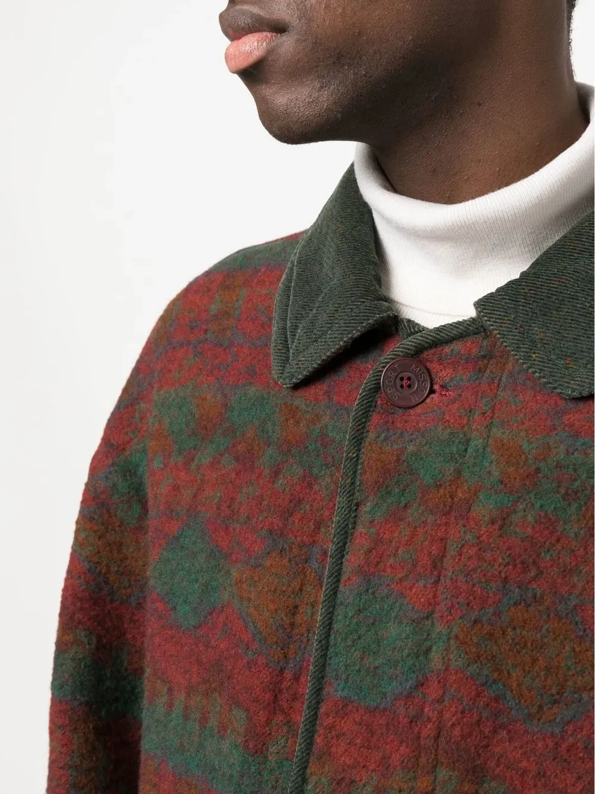 Missoni Pre-Owned 1980年代 アーガイル柄 ウールコート - 画像5