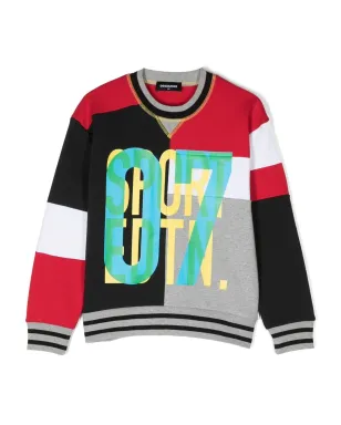 DSQUARED2 KIDS カラーブロック ナンバー スウェットシャツ - ブラック - サムネイル1
