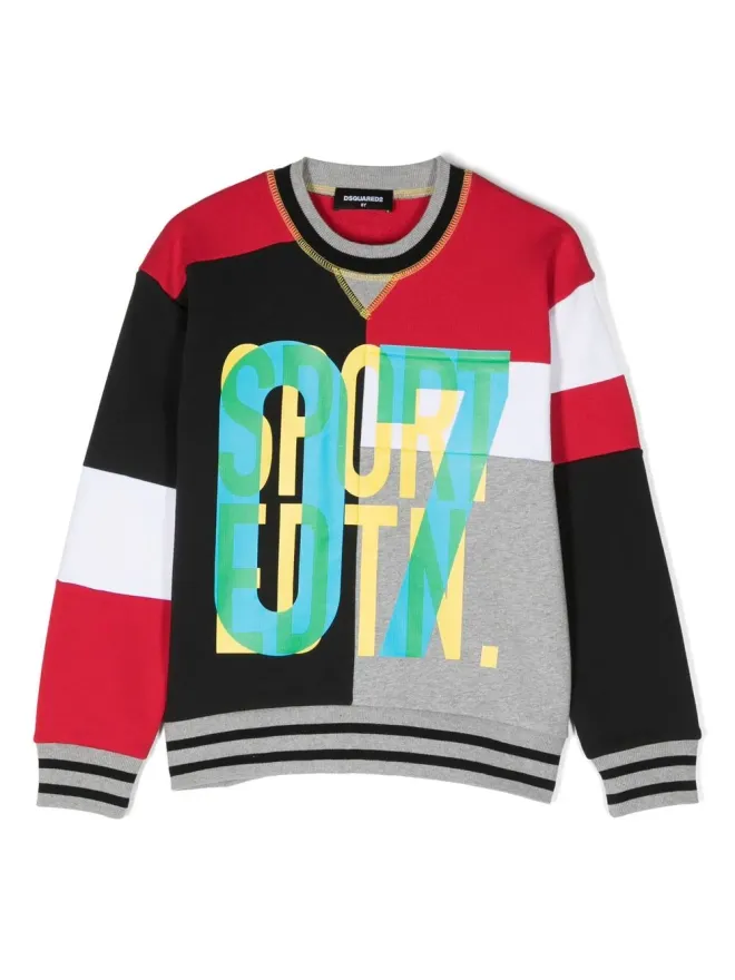 DSQUARED2 KIDS DSQUARED2 KIDS カラーブロック ナンバー スウェットシャツ - ブラックの商品画像