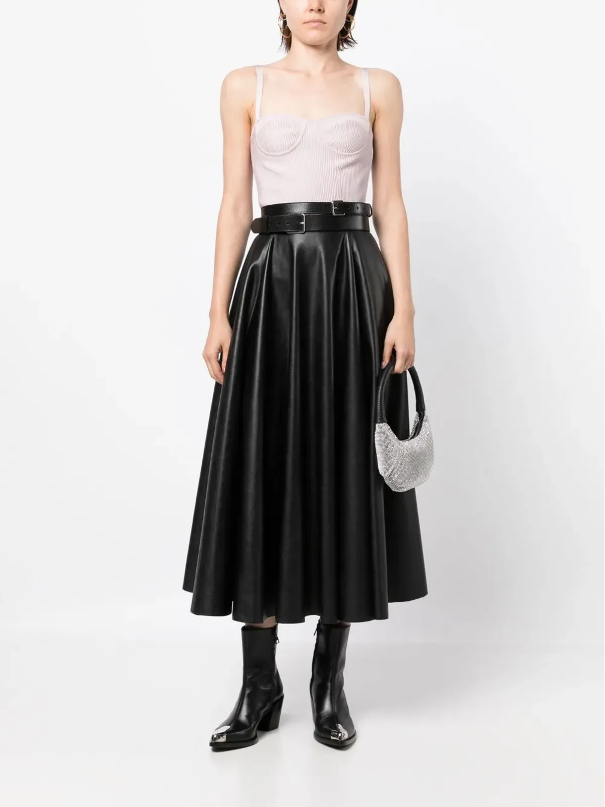 Alexander McQueen ビスチェ風リブ編みクロップトップ - 画像2