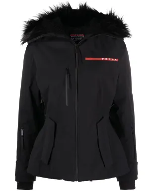 Prada ロゴパッチ フード付きジャケット - サムネイル1