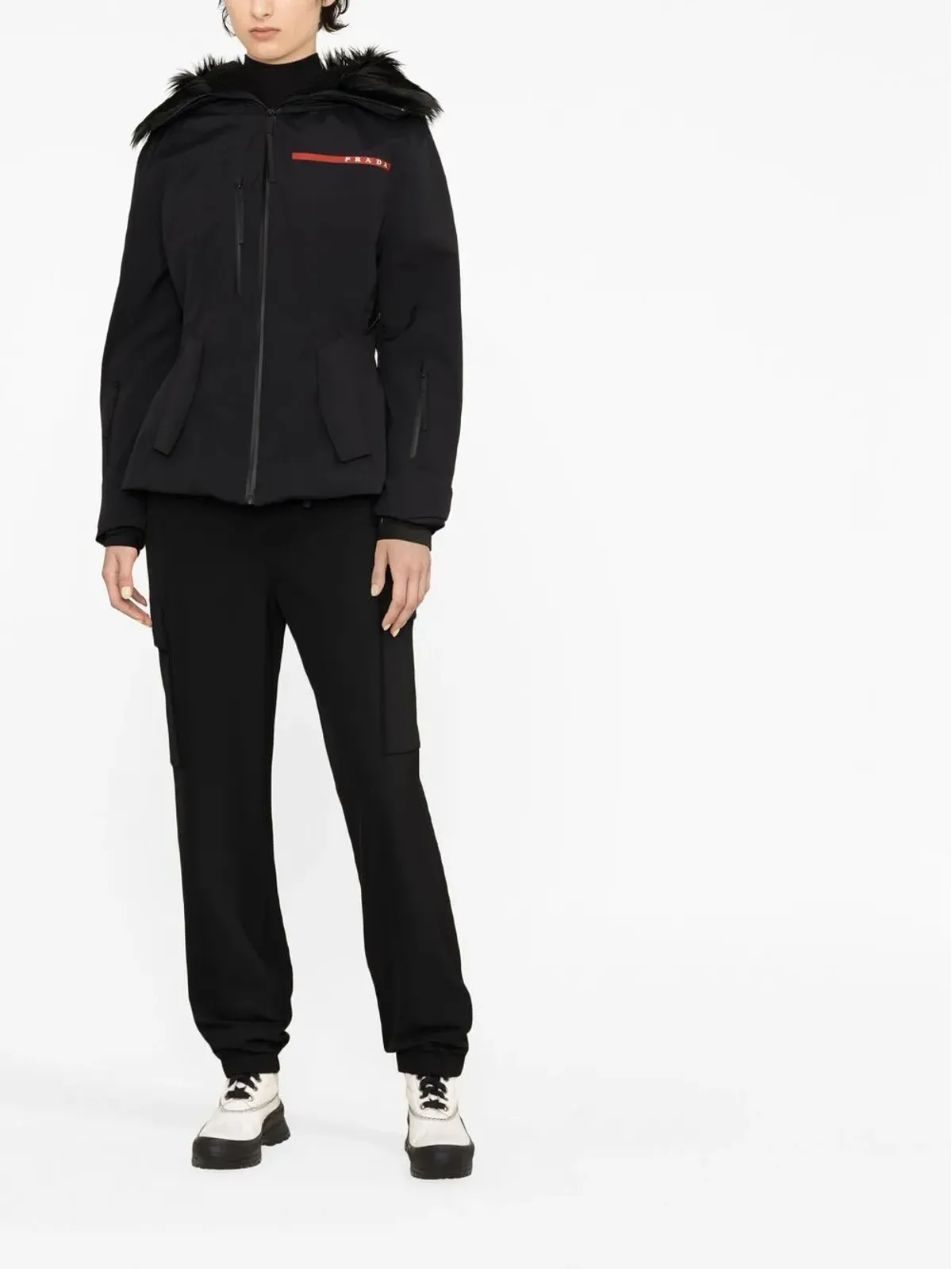 Prada ロゴパッチ フード付きジャケット - 画像2