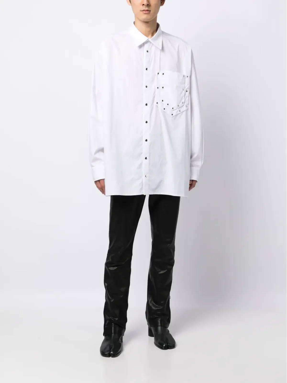 Weinsanto スタッズ付きコットンシャツ - White - 画像2