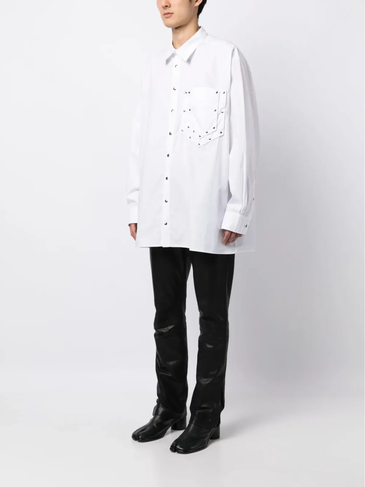 Weinsanto スタッズ付きコットンシャツ - White - 画像4