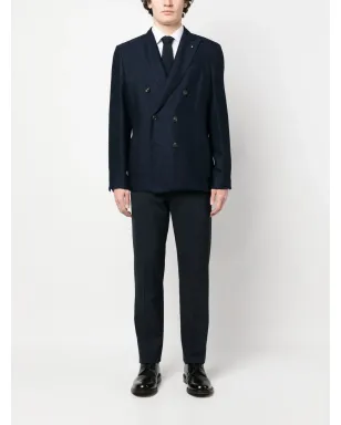 Lardini ダブルブレスト ロゴプレート ブレザー - サムネイル2