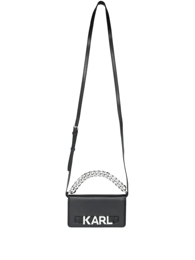 Karl Lagerfeld Karl Lagerfeld ロゴ文字入りレザーのスマホケースの商品画像