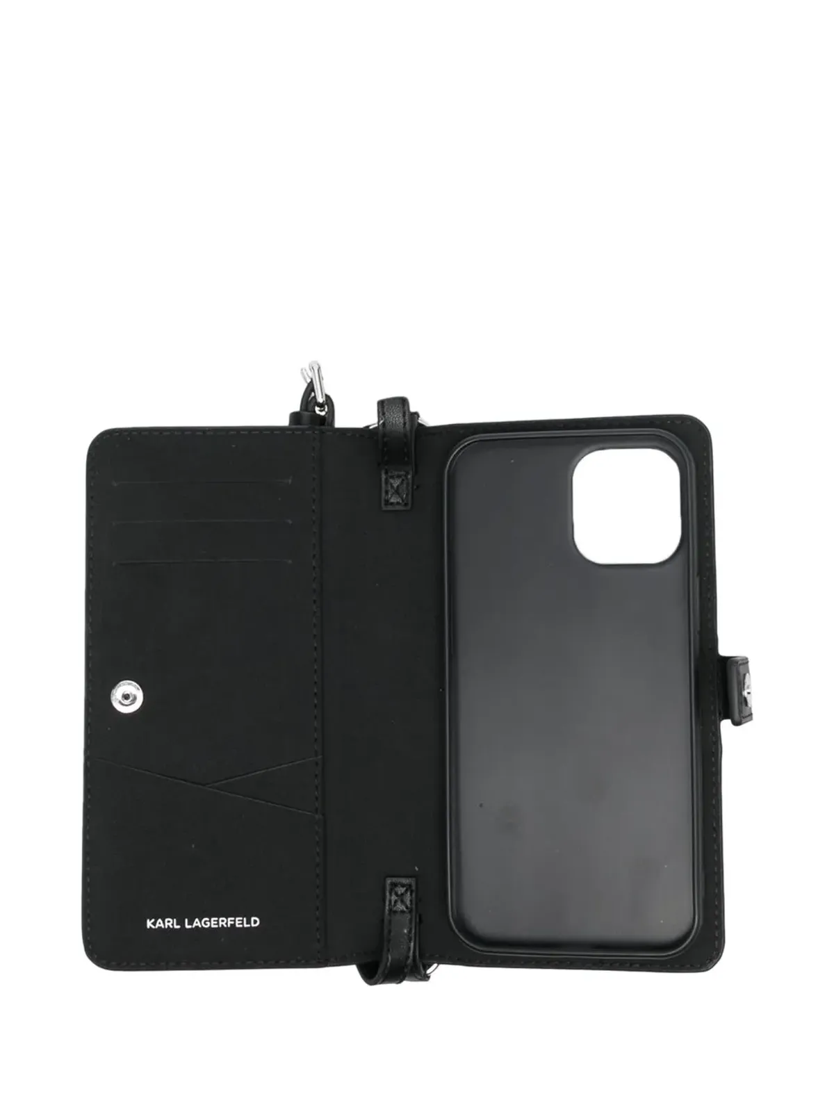Karl Lagerfeld ロゴ文字入りレザーのスマホケース - 画像2