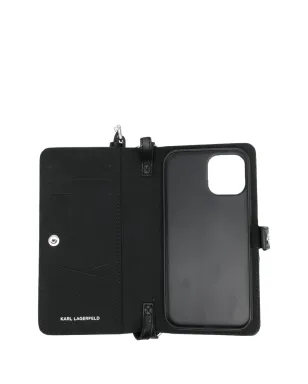 Karl Lagerfeld ロゴ文字入りレザーのスマホケース - サムネイル2