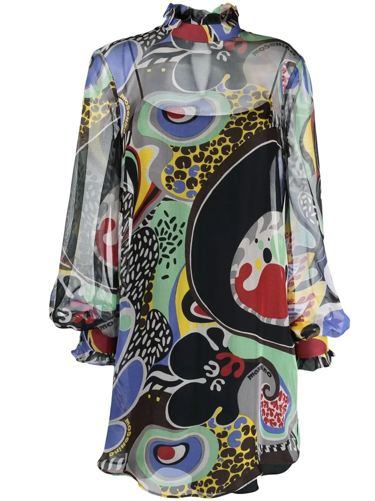 Moschino 花柄プリント シフトドレス ブラック - 画像1