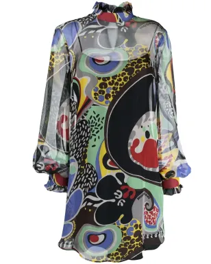 Moschino 花柄プリント シフトドレス ブラック - サムネイル1