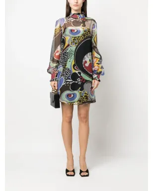 Moschino 花柄プリント シフトドレス ブラック - サムネイル2