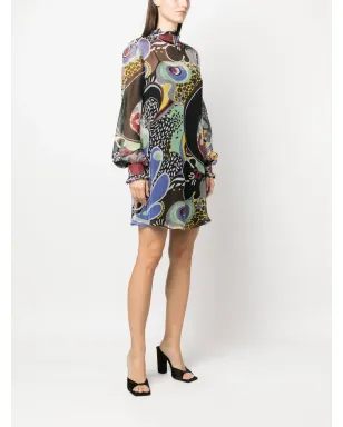 Moschino 花柄プリント シフトドレス ブラック - サムネイル3