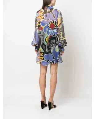 Moschino 花柄プリント シフトドレス ブラック - サムネイル4