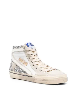 Golden Goose グリッター付きレザーハイトップスニーカー - シルバー - サムネイル2