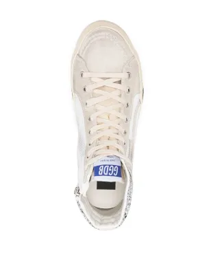 Golden Goose グリッター付きレザーハイトップスニーカー - シルバー - サムネイル4
