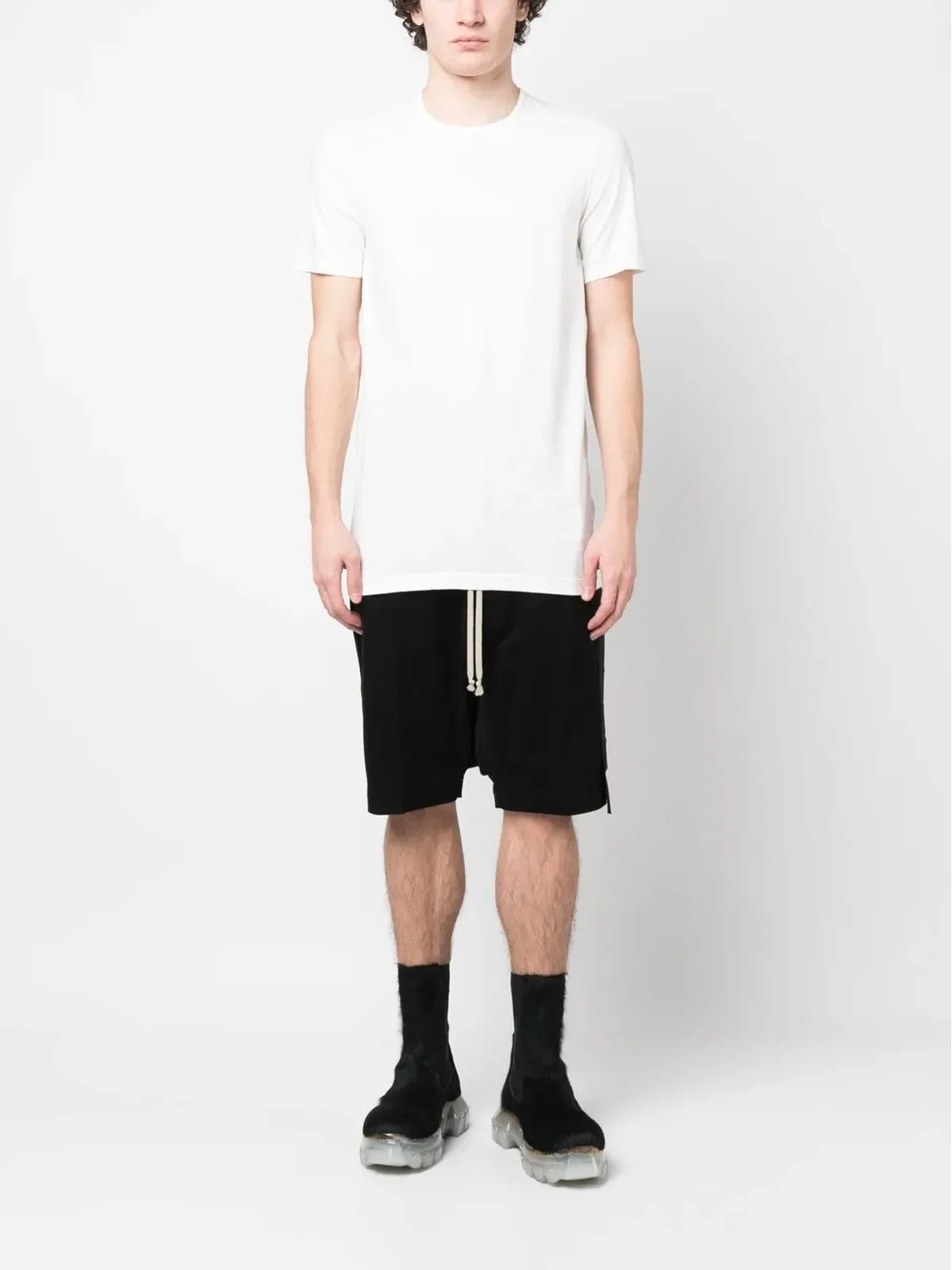 Rick Owens DRKSHDW レベル コットンTシャツ（ホワイト） - 画像2
