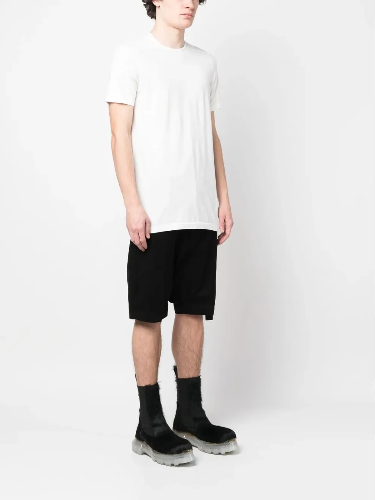 Rick Owens DRKSHDW レベル コットンTシャツ（ホワイト） - 画像3