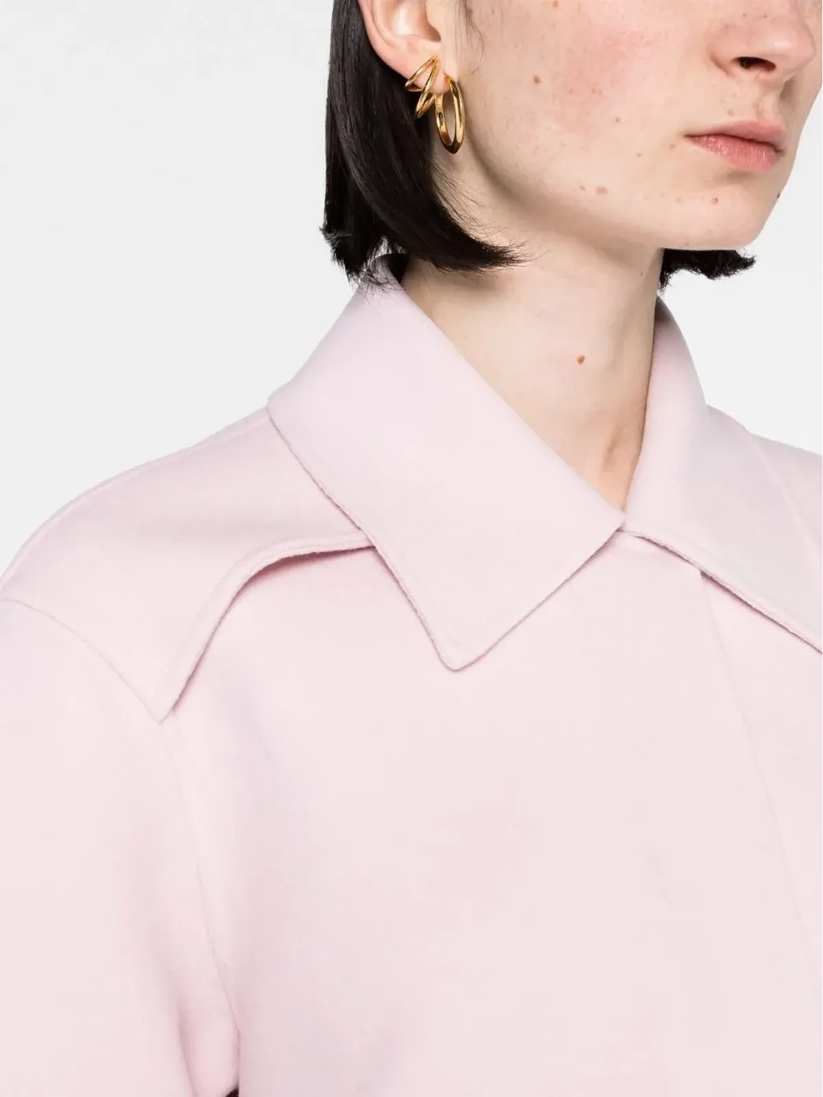 Jil Sander 襟付きウールジャケット ピンク - 画像3