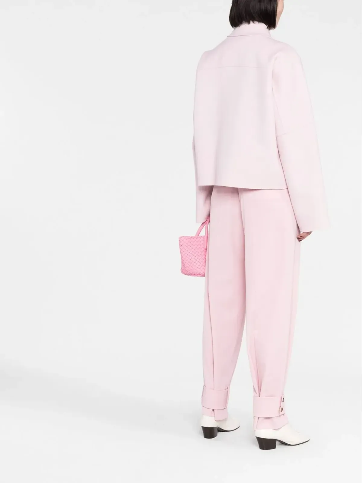 Jil Sander 襟付きウールジャケット ピンク - 画像4