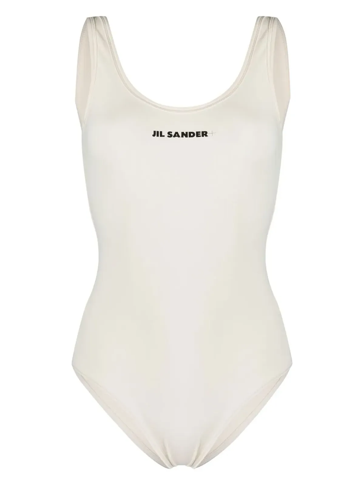 Jil Sander スクープバック ロゴプリント ワンピース水着 - 画像1